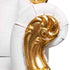 Chivari Throne Chair Wood Gold Frame White Vinyl Cushions CTWGW-ZG-T