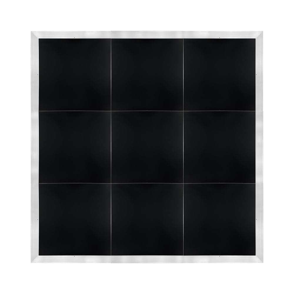 Chivari 12' x 12' Black Portable Dance Floor with Silver Edge Trim DF-12X12-BLKS-KT