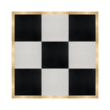 12' x 12' Black & White Portable Dance Floor with Classic Gold Edge Trim