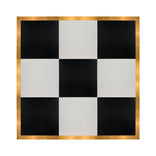 12' x 12' Black & White Portable Dance Floor with Gold Edge Trim