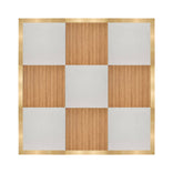 12' x 12' Chestnut and White Dance Floor with Classic Gold Frame and 2 Camlock Wrenches