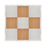 12' x 12' Chestnut and White Dance Floor with Silver Frame and 2 Camlock Wrenches