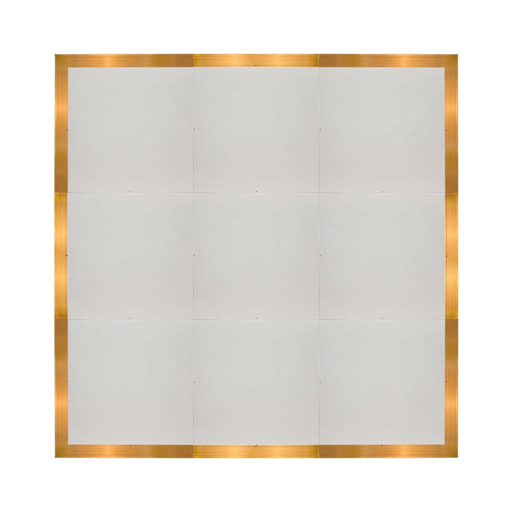 Chivari 12' x 12' White Portable Dance Floor with Gold Edge Trim DF-12X12-WHTG-KT