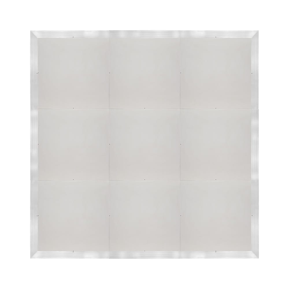 Chivari 12' x 12' White Portable Dance Floor with Silver Edge Trim DF-12X12-WHTS-KT