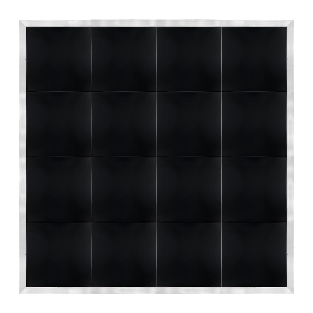 Chivari 16' x 16' Black Portable Dance Floor with Silver Edge Trim DF-16X16-BLKS-KT