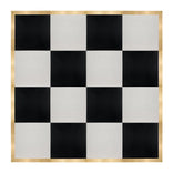 16' x 16' Black & White Portable Dance Floor with Classic Gold Edge Trim