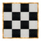 Chivari 16' x 16' Black & White Portable Dance Floor with Gold Edge Trim DF-16X16-BLKWHTG-KT