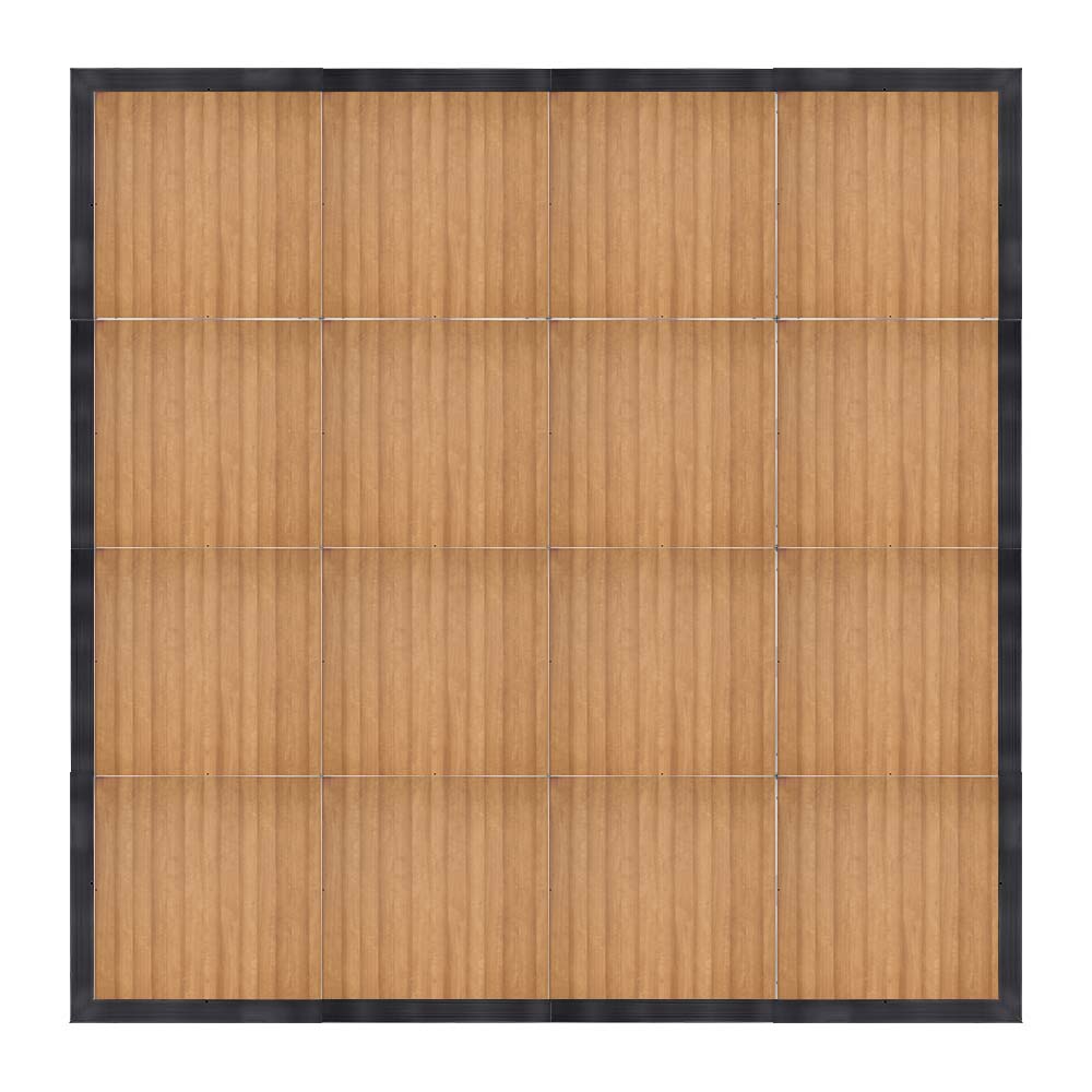 Chivari 16' x 16' Chestnut Portable Dance Floor with Black Edge Trim DF-16X16-CHTB-KT