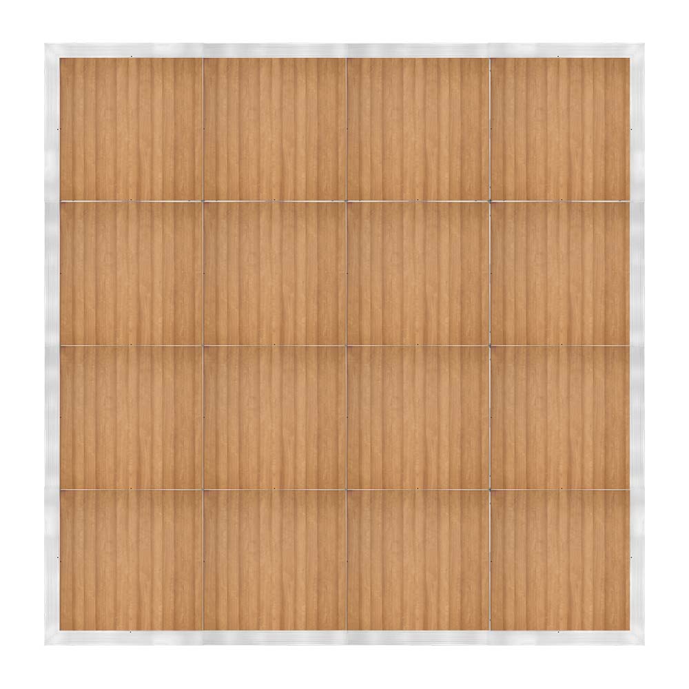 Chivari 16' x 16' Chestnut Portable Dance Floor with Silver Edge Trim DF-16X16-CHTS-KT