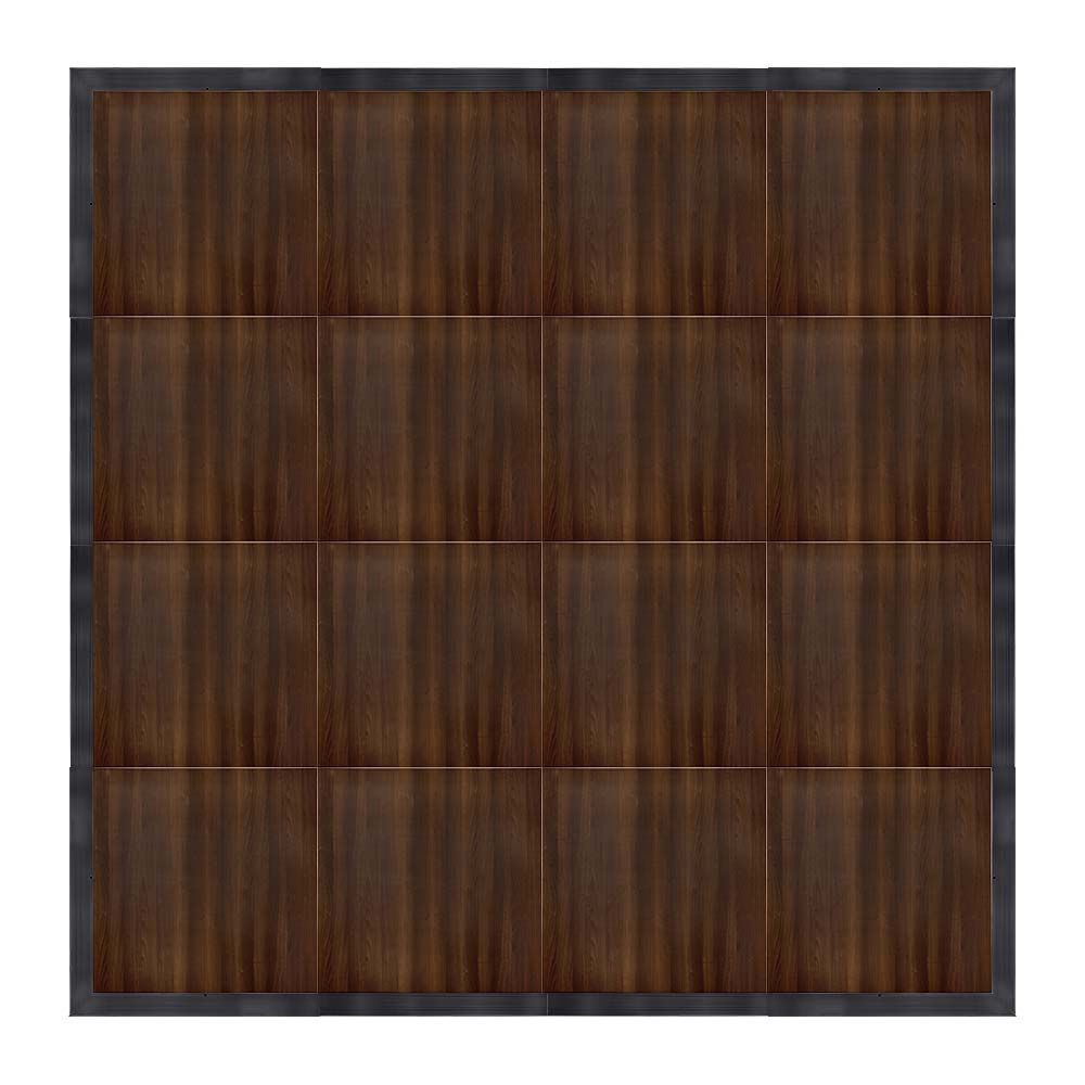 Chivari 16' x 16' Fruitwood Portable Dance Floor with Black Edge Trim DF-16X16-FRTB-KT