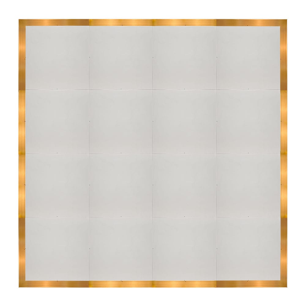 Chivari 16' x 16' White Portable Dance Floor with Gold Edge Trim DF-16X16-WHTG-KT