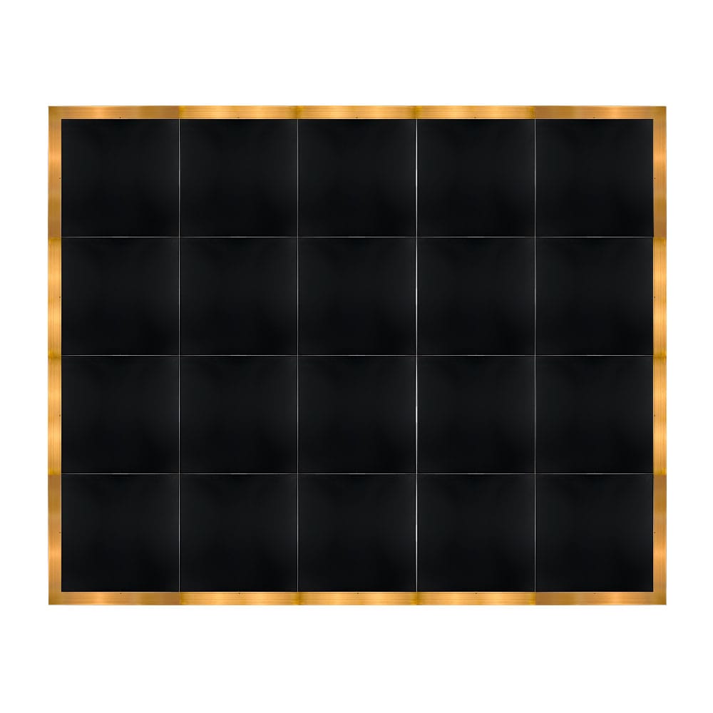 Chivari 16' x 20' Black Portable Dance Floor with Gold Edge Trim DF-16X20-BLKG-KT