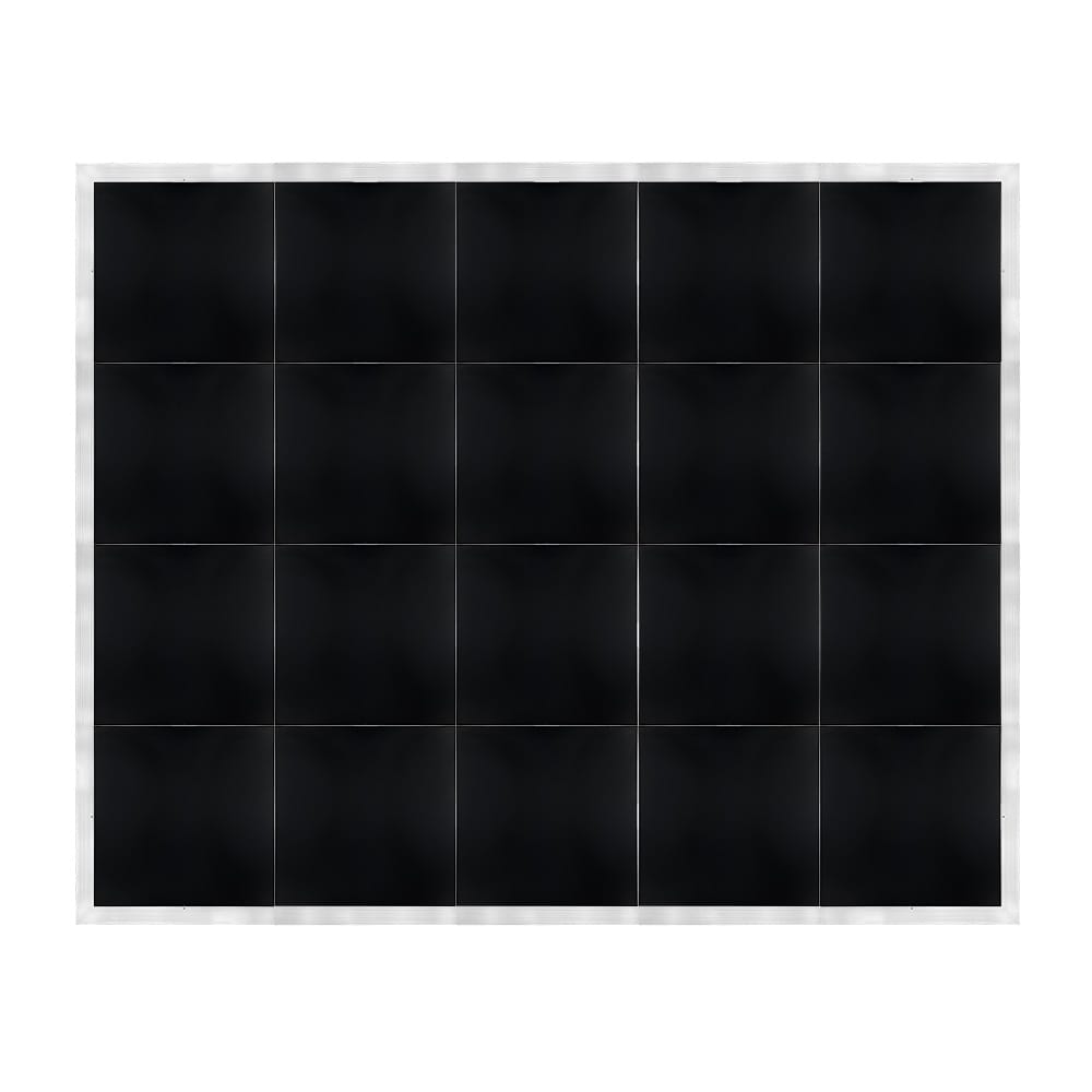 Chivari 16' x 20' Black Portable Dance Floor with Silver Edge Trim DF-16X20-BLKS-KT