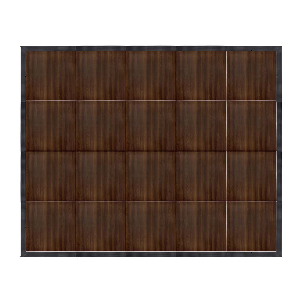 Chivari 16' x 20' Fruitwood Portable Dance Floor with Black Edge Trim DF-16X20-FRTB-KT