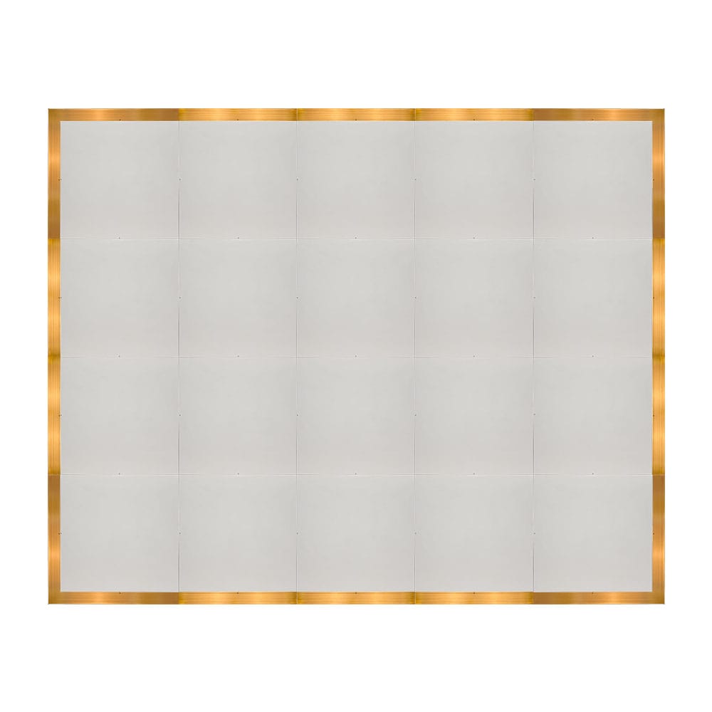 Chivari 16' x 20' White Portable Dance Floor with Gold Edge Trim DF-16X20-WHTG-KT