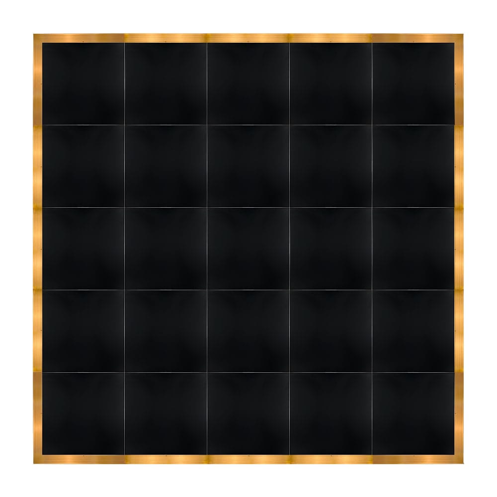 Chivari 20' x 20' Black Portable Dance Floor with Gold Edge Trim DF-20X20-BLKG-KT