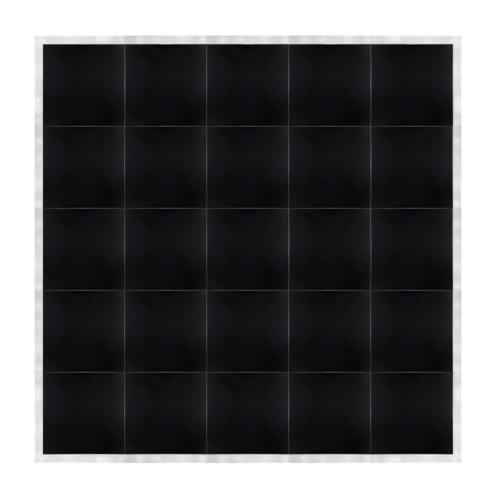 Chivari 20' x 20' Black Portable Dance Floor with Silver Edge Trim DF-20X20-BLKS-KT