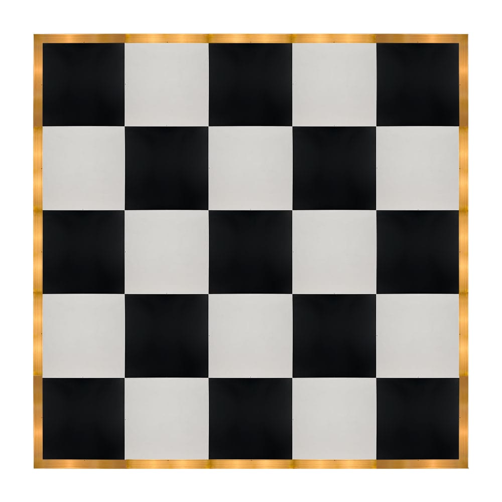 Chivari 20' x 20' Black & White Portable Dance Floor with Gold Edge Trim DF-20X20-BLKWHTG-KT