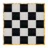 Chivari 20' x 20' Black & White Portable Dance Floor with Gold Edge Trim DF-20X20-BLKWHTG-KT
