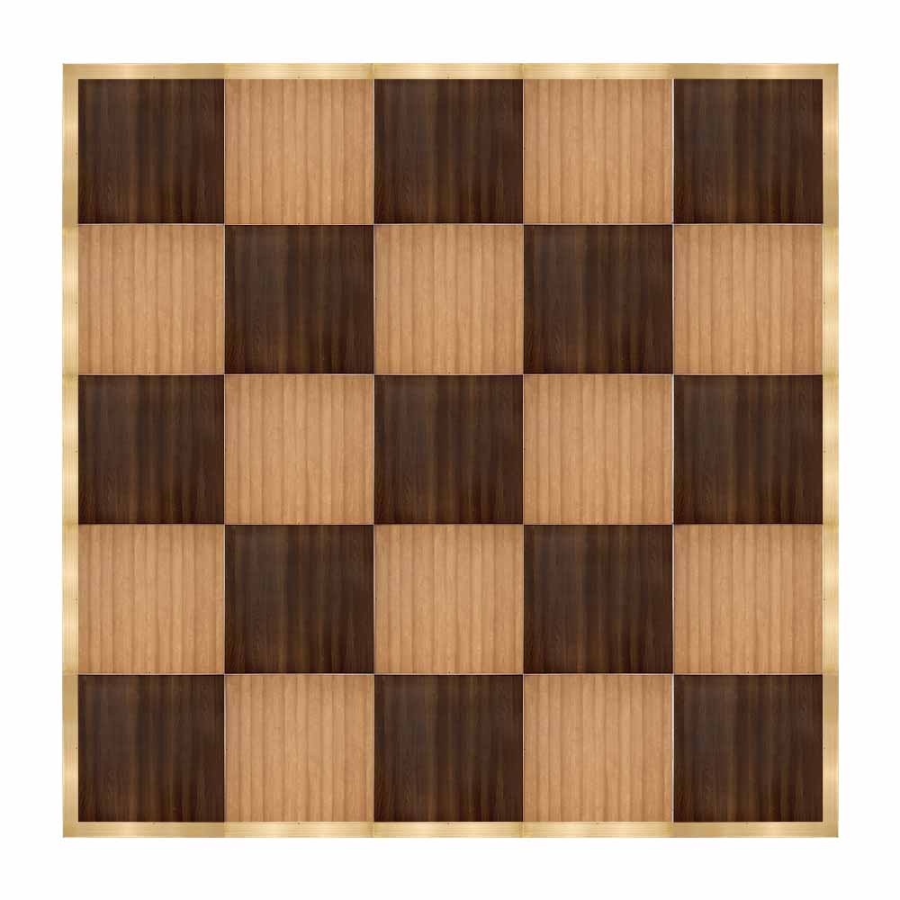 Chivari 20' x 20' Chestnut & Fruitwood Portable Dance Floor with Classic Gold Edge Trim DF-20X20-CHTFRTCG-KT