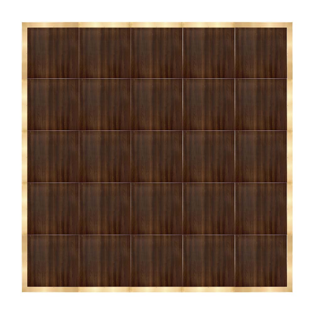 Chivari 20' x 20' Fruitwood Portable Dance Floor with Classic Gold Edge Trim DF-20X20-FRTCG-KT