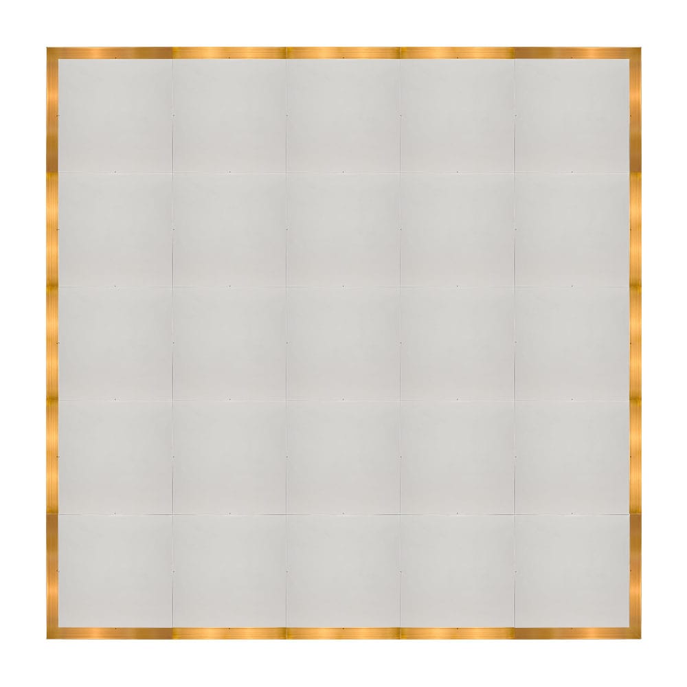Chivari 20' x 20' White Portable Dance Floor with Gold Edge Trim DF-20X20-WHTG-KT