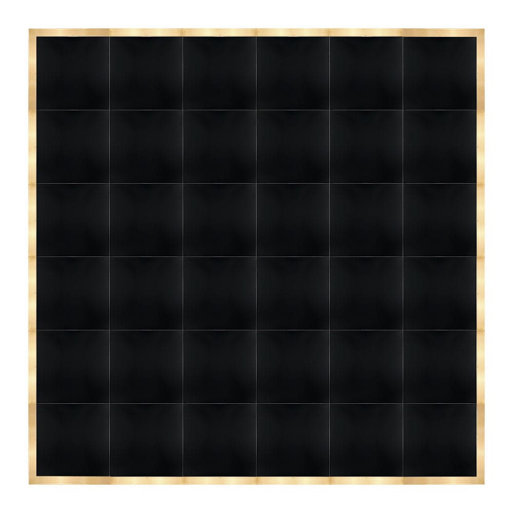 Chivari 24' x 24' Black Portable Dance Floor with Classic Gold Edge Trim DF-24X24-BLKCG-KT