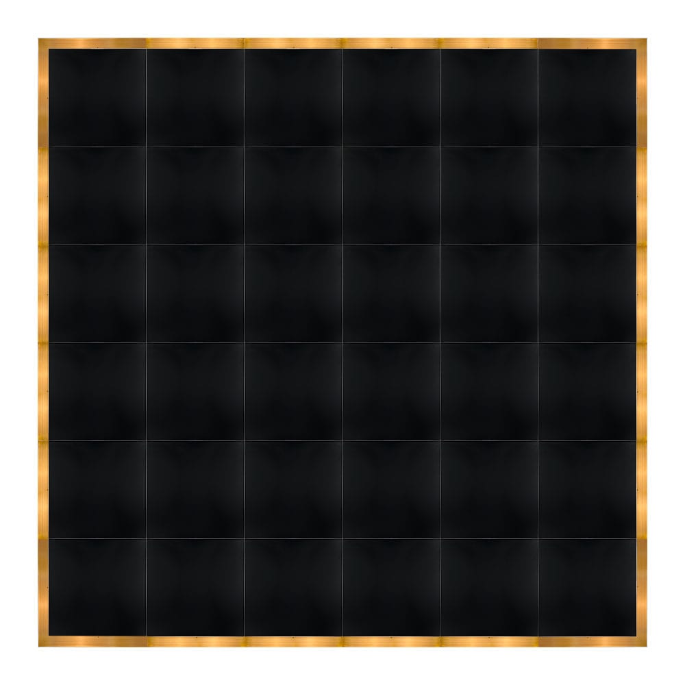 Chivari 24' x 24' Black Portable Dance Floor with Gold Edge Trim DF-24X24-BLKG-KT