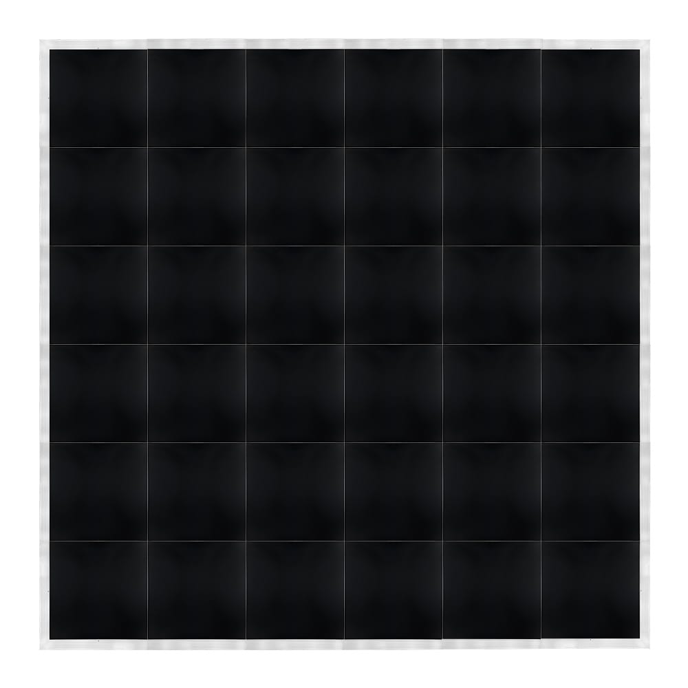 Chivari 24' x 24' Black Portable Dance Floor with Silver Edge Trim DF-24X24-BLKS-KT