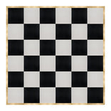 24' x 24' Black & White Portable Dance Floor with Classic Gold Edge Trim