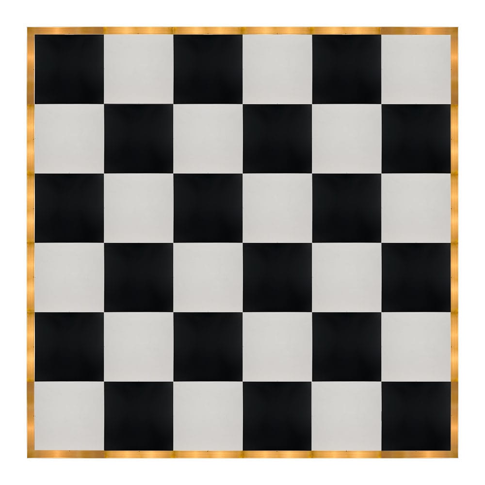 Chivari 24' x 24' Black & White Portable Dance Floor with Gold Edge Trim DF-24X24-BLKWHTG-KT