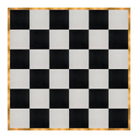24' x 24' Black & White Portable Dance Floor with Gold Edge Trim