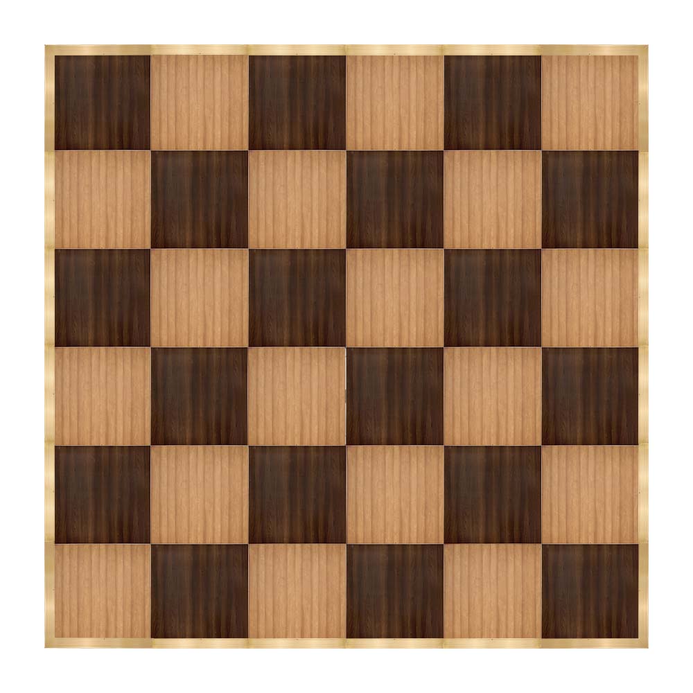 Chivari 24' x 24' Chestnut & Fruitwood Portable Dance Floor with Classic Gold Edge Trim DF-24X24-CHTFRTCG-KT