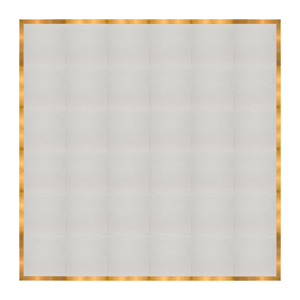 Chivari 24' x 24' White Portable Dance Floor with Gold Edge Trim DF-24X24-WHTG-KT