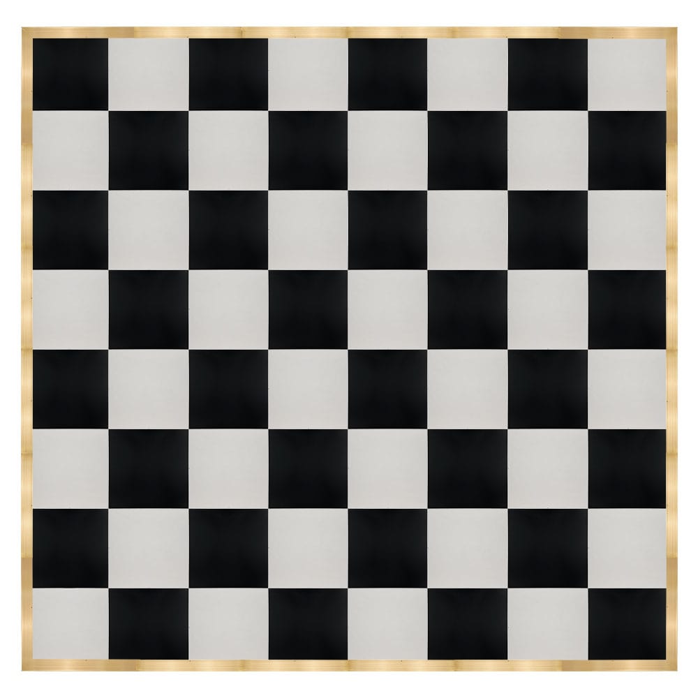 Chivari 32' x 32' Black & White Portable Dance Floor with Classic Gold Edge Trim DF-32X32-BLKWHTCG-KT