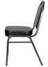 Chivari Black Vinyl Silver Steel Frame Dome Back Banquet Chair CQDVBS-ZF-T