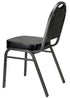 Chivari Black Vinyl Silver Steel Frame Dome Back Banquet Chair CQDVBS-ZF-T