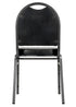 Chivari Black Vinyl Silver Steel Frame Dome Back Banquet Chair CQDVBS-ZF-T