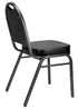 Chivari Black Vinyl Silver Steel Frame Dome Back Banquet Chair CQDVBS-ZF-T