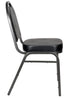 Chivari Black Vinyl Silver Steel Frame Dome Back Banquet Chair CQDVBS-ZF-T
