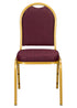 Chivari Burgundy Patterned Fabric Gold Steel Frame Dome Back Banquet Chair CQDFBU-ZF-T
