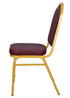 Chivari Burgundy Patterned Fabric Gold Steel Frame Dome Back Banquet Chair CQDFBU-ZF-T