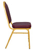Chivari Burgundy Patterned Fabric Gold Steel Frame Dome Back Banquet Chair CQDFBU-ZF-T