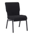 Chivari Black Fabric Church Chair with Full Back 20.5" Wide Black Steel Frame CH20FBB-ZF-T