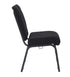 Chivari Black Fabric Church Chair with Full Back 20.5" Wide Black Steel Frame CH20FBB-ZF-T