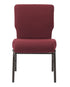 Chivari Maroon Fabric Church Chair with Full Back 20.5" Wide Gold Vein Steel Frame CH20FMGV-ZF-T