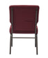 Chivari Maroon Fabric Church Chair with Full Back 20.5" Wide Gold Vein Steel Frame CH20FMGV-ZF-T