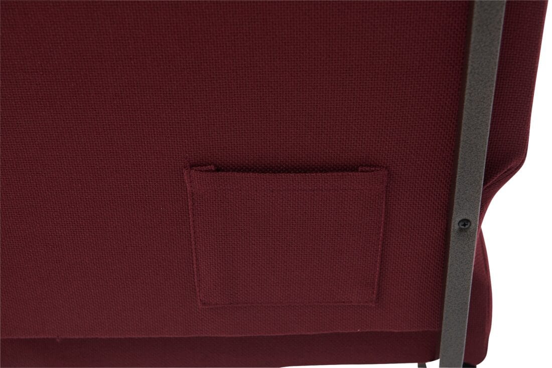Chivari Maroon Fabric Church Chair with Full Back 20.5" Wide Gold Vein Steel Frame CH20FMGV-ZF-T