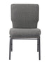 Chivari Gray Fabric Church Chair with Full Back 20.5" Wide Silver Vein Steel Frame CH20FGRSV-ZF-T