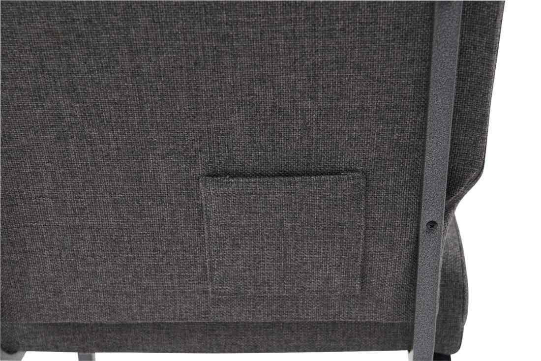 Chivari Gray Fabric Church Chair with Full Back 20.5" Wide Silver Vein Steel Frame CH20FGRSV-ZF-T